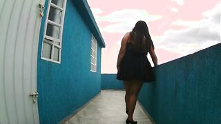 LOOK UNDER MY SKIRT LOVE!!, I hope you like my Big Ass in Sexy Lingerie, Cute Chubby Big Ass Shows Her Skirt to the Webc