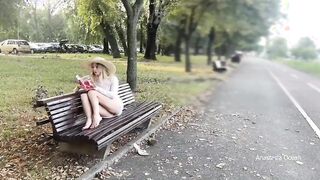 My wife is flashing her pussy to people in park. No panties in public.